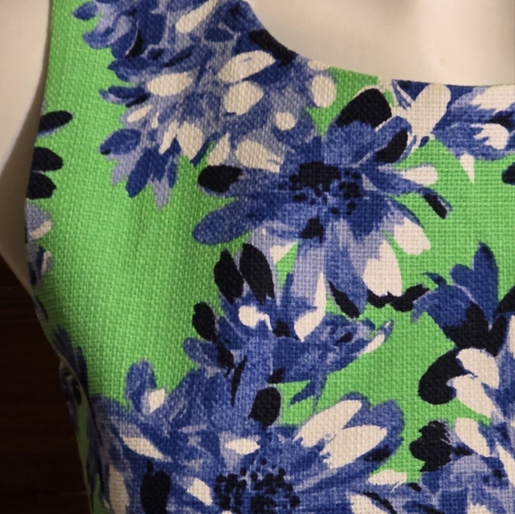 J.Crew Factory Floral Sheath Dress Green & Blue Size 4 - Picture 6 of 12